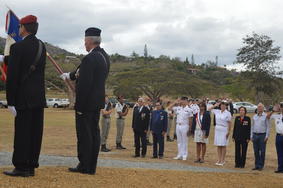 Cérémonie d'inauguration du mémorial érigé en hommage à la présence américaine en Nouvelle-Calédonie 